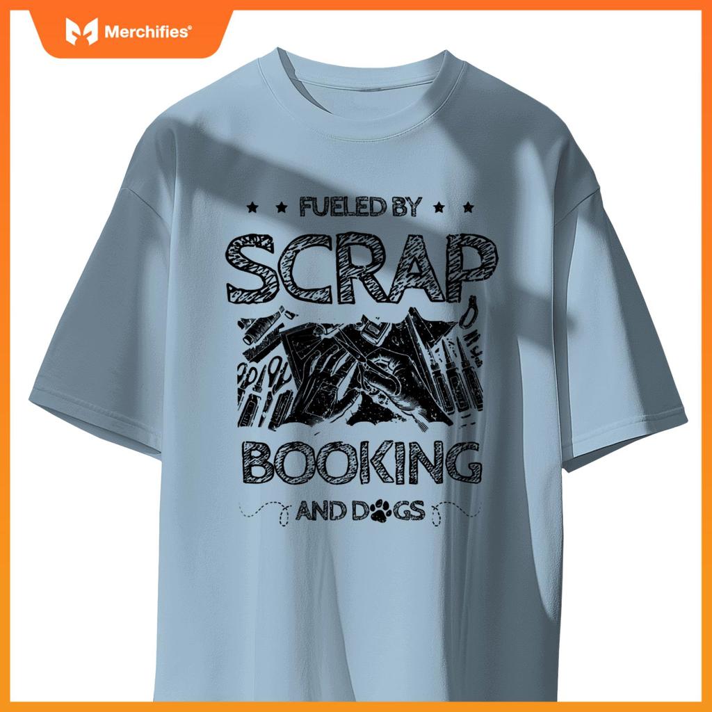 Fueled By Scrapbooking And Dogs Scrapbook Craft Scrapbooker T-Shirt