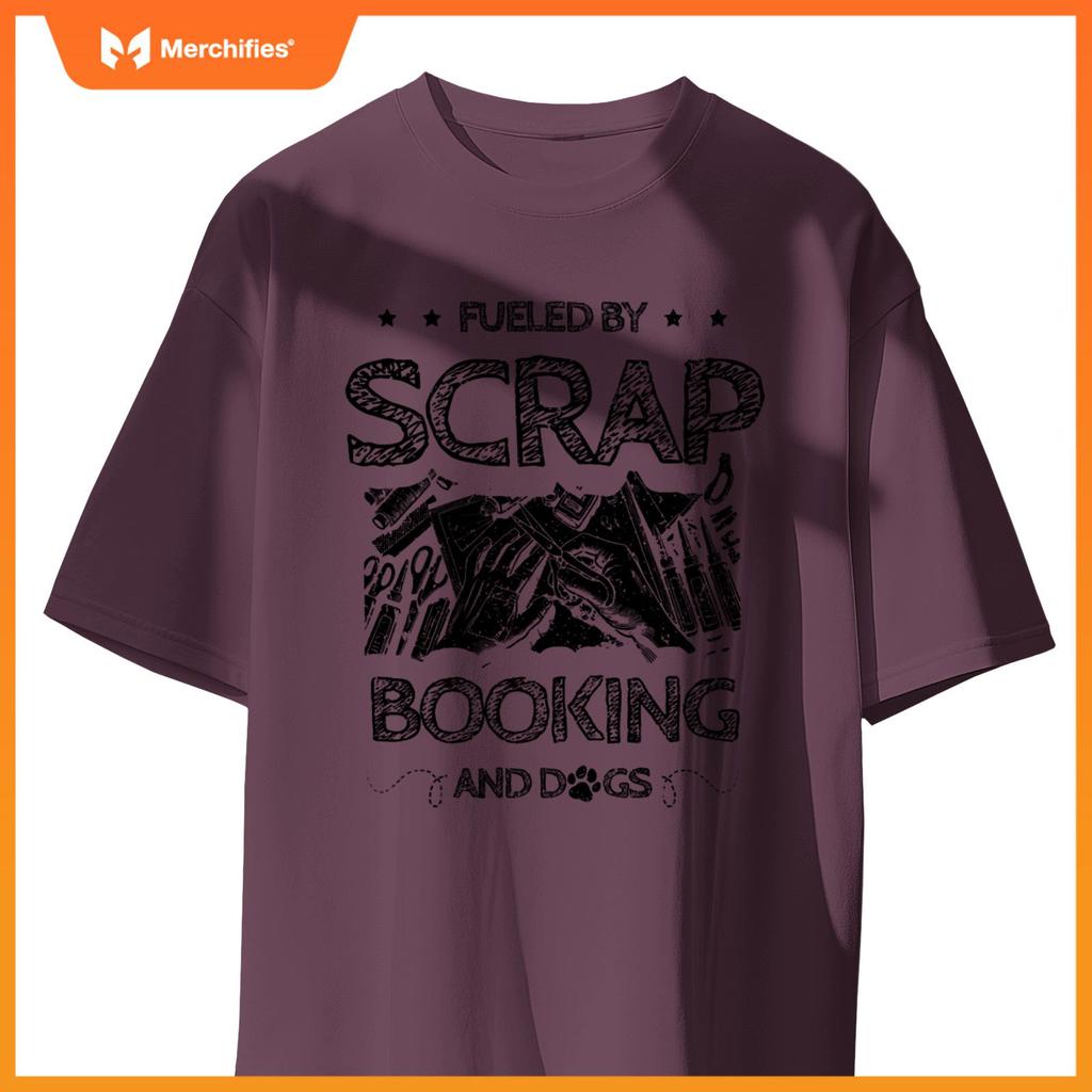 Fueled By Scrapbooking And Dogs Scrapbook Craft Scrapbooker T-Shirt