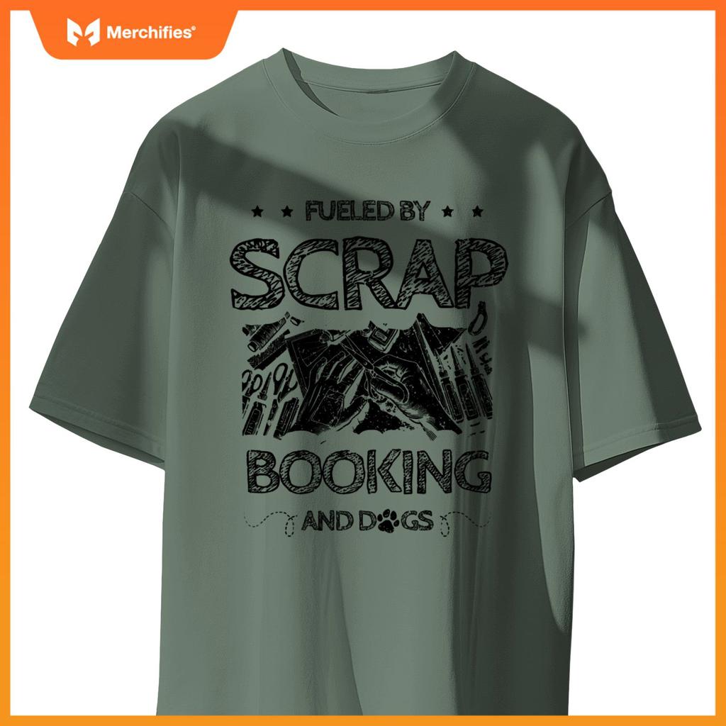 Fueled By Scrapbooking And Dogs Scrapbook Craft Scrapbooker T-Shirt