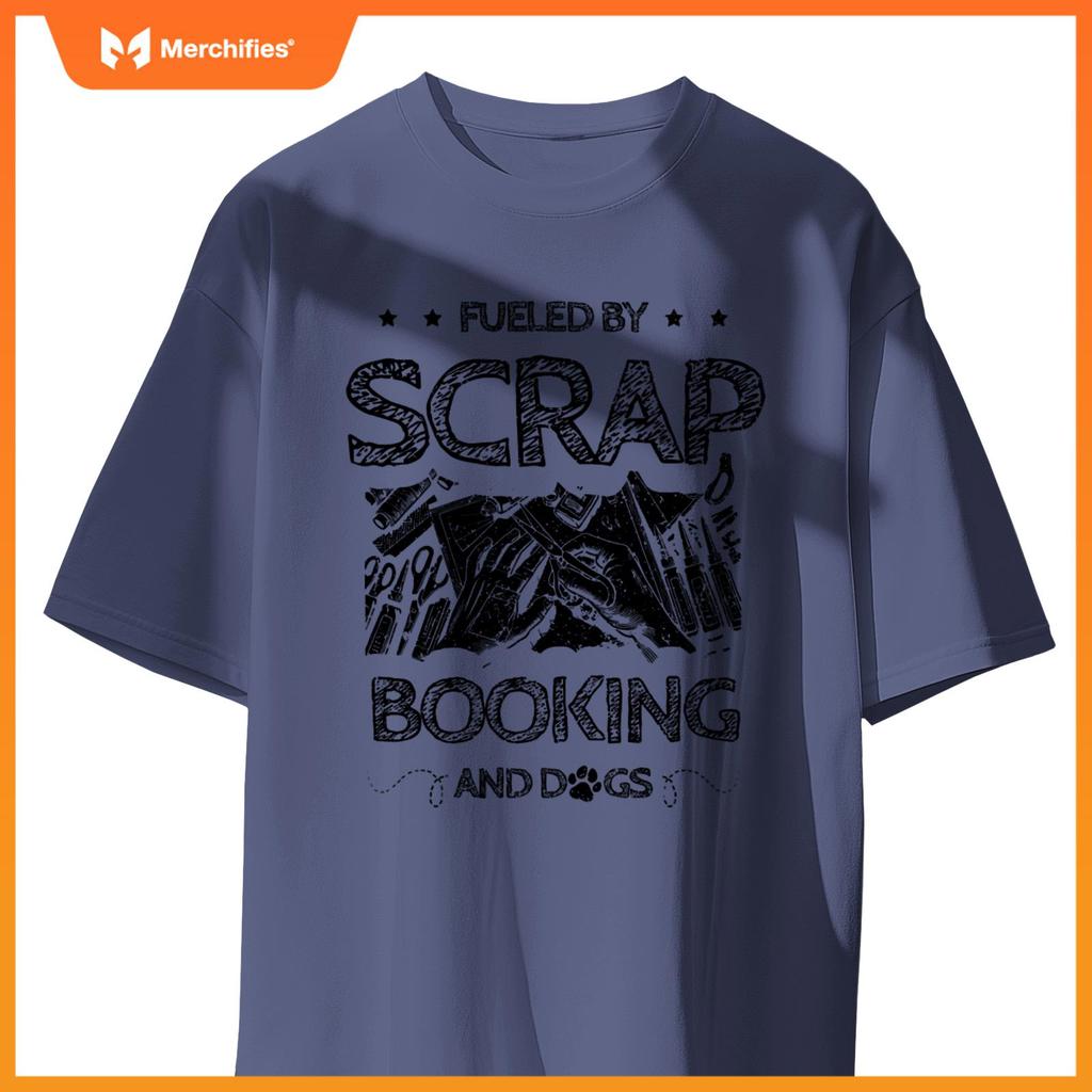Fueled By Scrapbooking And Dogs Scrapbook Craft Scrapbooker T-Shirt