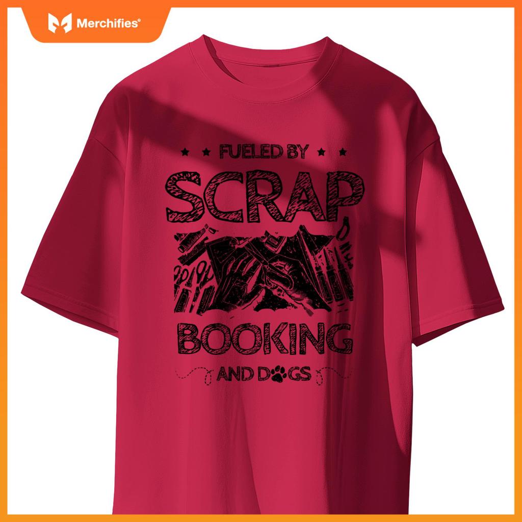 Fueled By Scrapbooking And Dogs Scrapbook Craft Scrapbooker T-Shirt