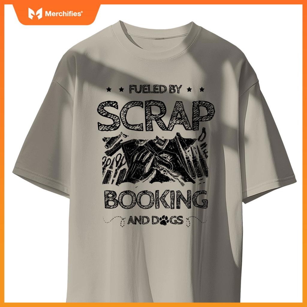 Fueled By Scrapbooking And Dogs Scrapbook Craft Scrapbooker T-Shirt