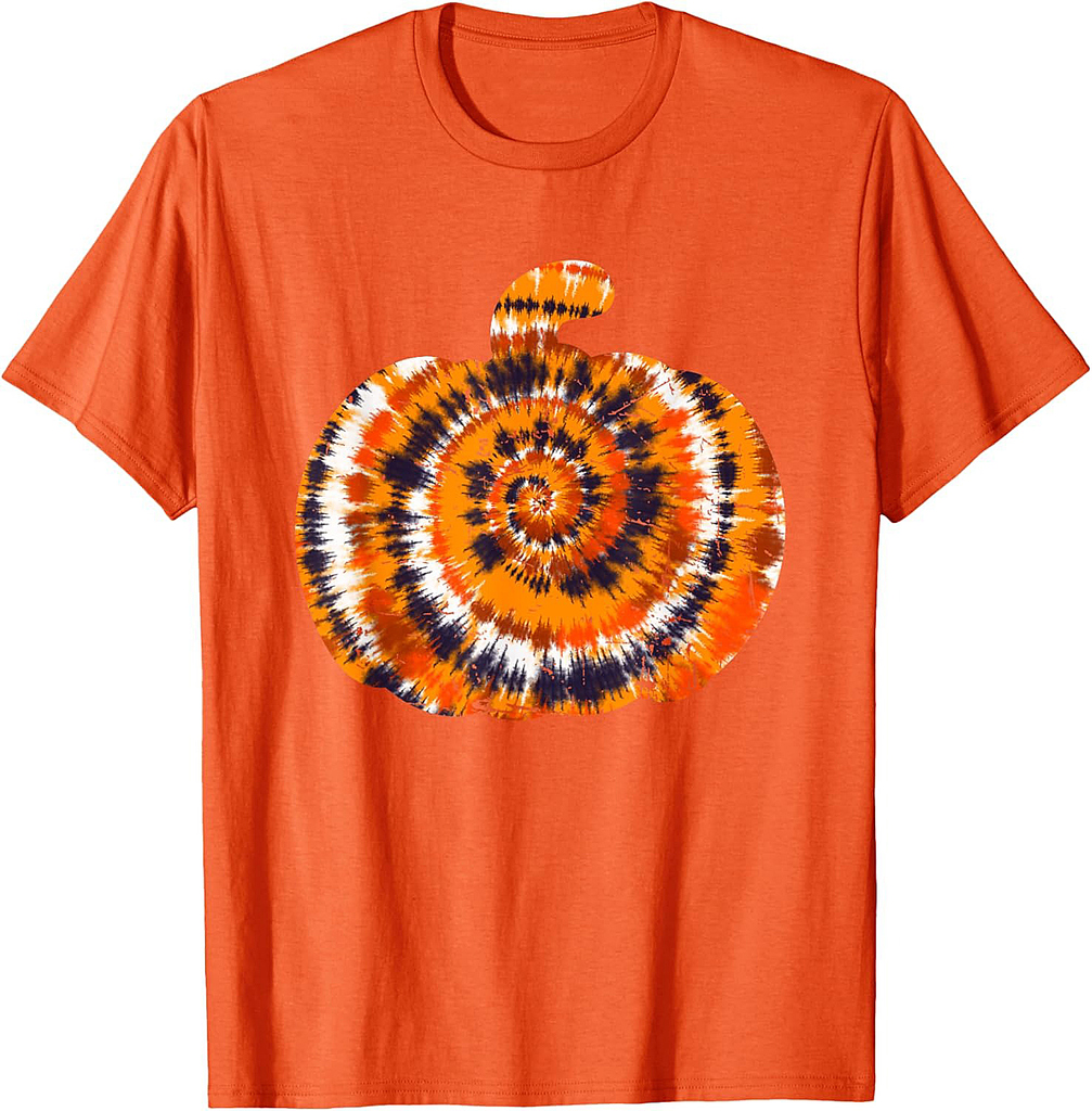 Fun Halloween Tie Dye Pumpkin - Hippie Aesthetic Artwork T-Shirt