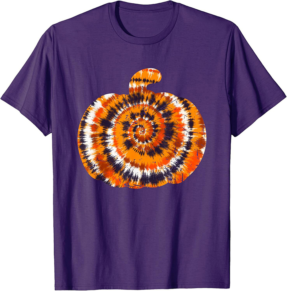 Fun Halloween Tie Dye Pumpkin - Hippie Aesthetic Artwork T-Shirt