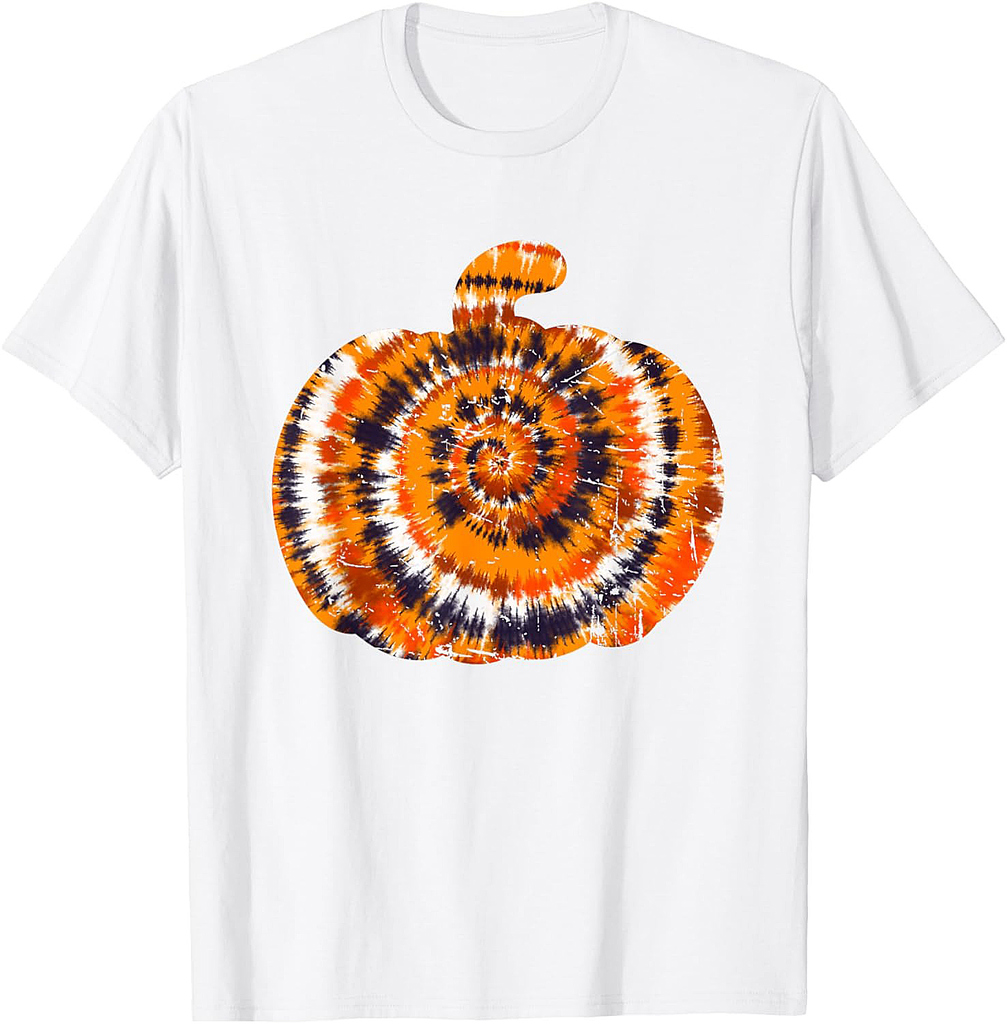 Fun Halloween Tie Dye Pumpkin - Hippie Aesthetic Artwork T-Shirt