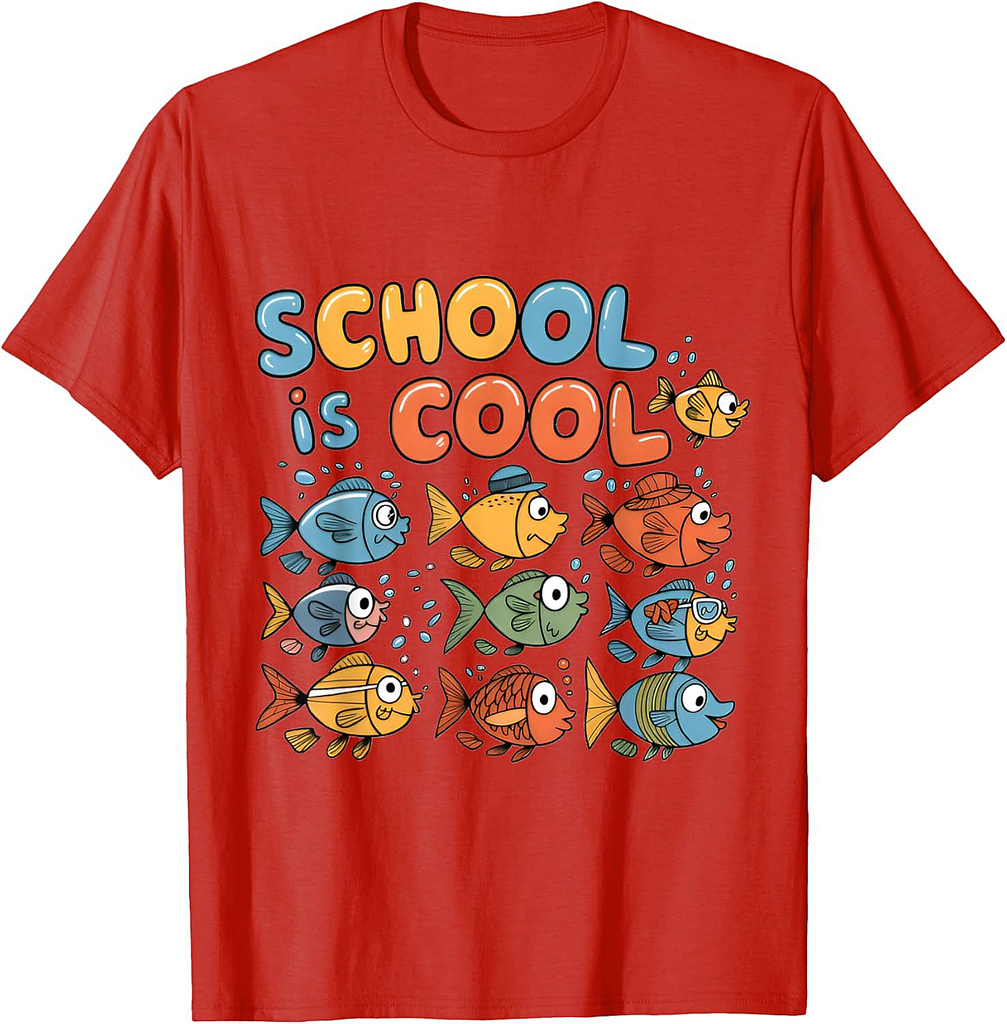 Fun School of Fish Design for Back-to-School Season T-Shirt
