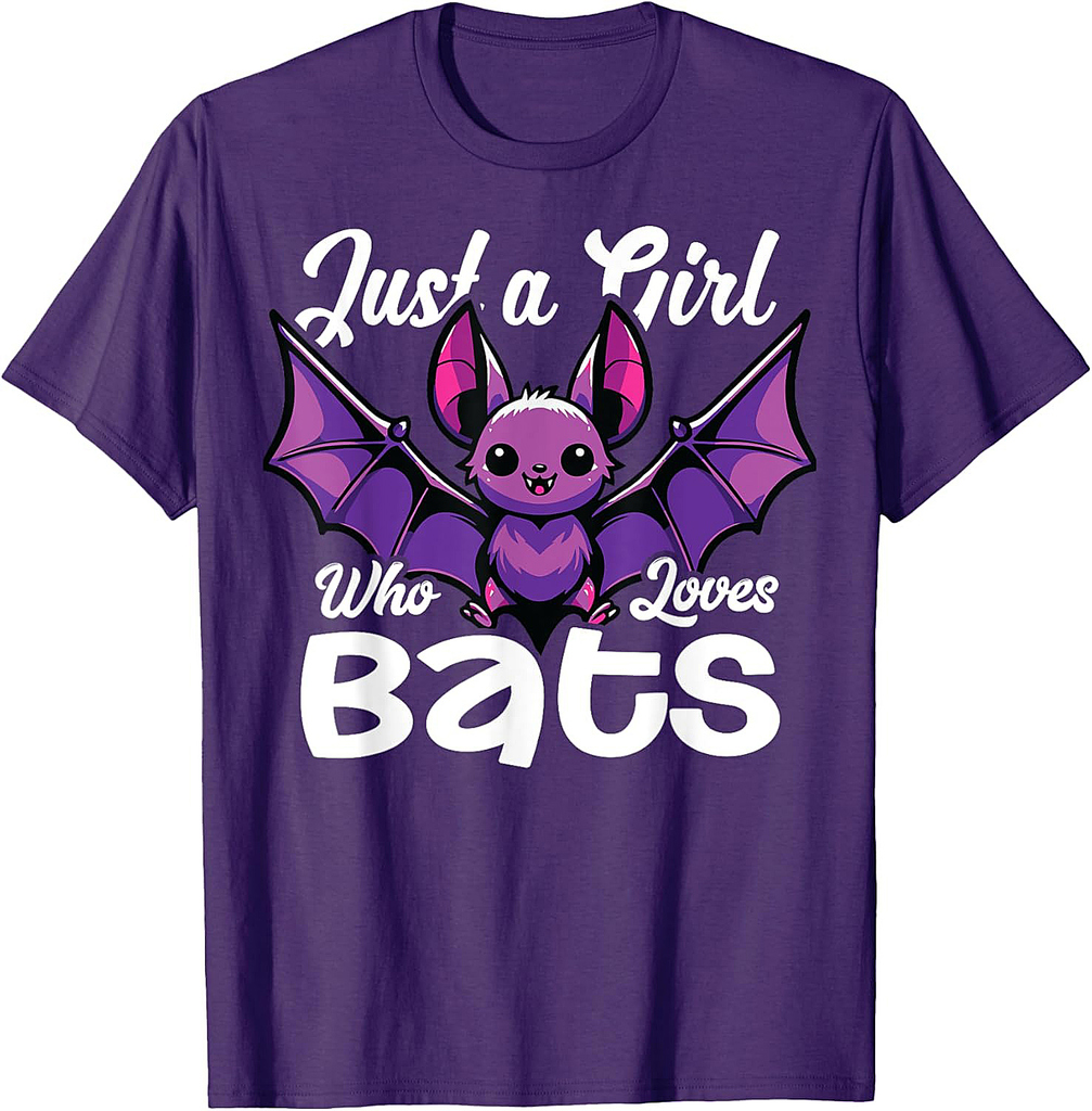 Funny Bat Just a Girl Who Loves Bats Lover Halloween T-Shirt