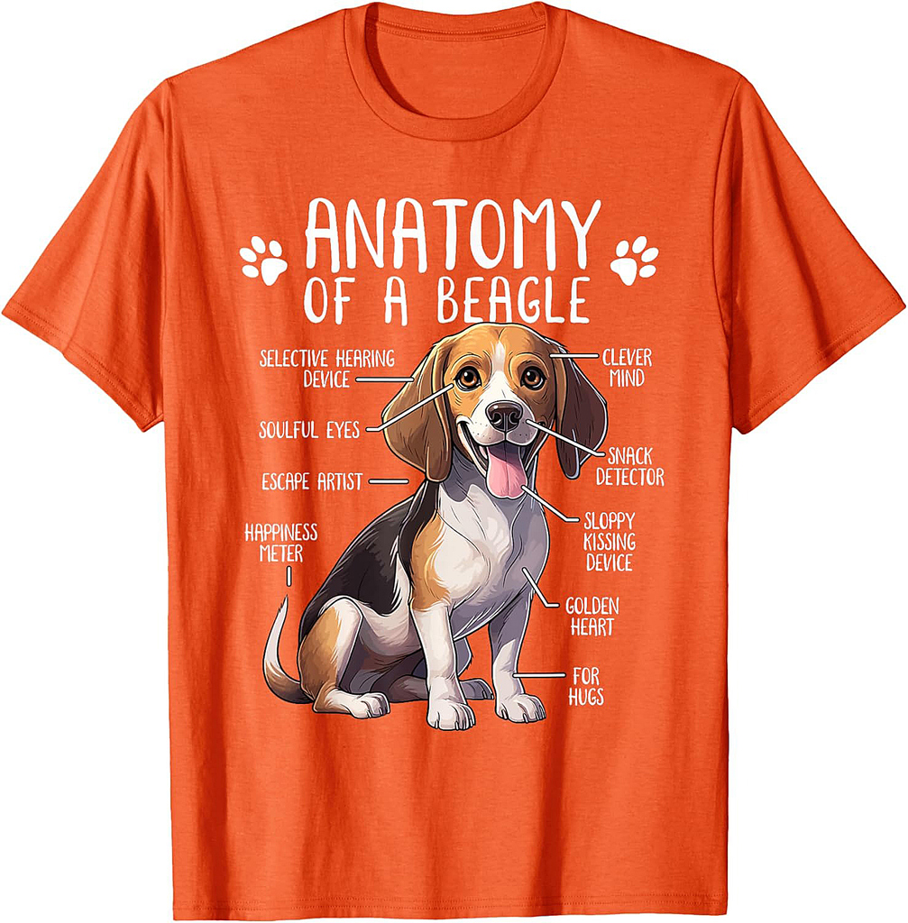 Funny Beagle Anatomy Of A Beagle Dog Owner Cute Pet Lover T-Shirt