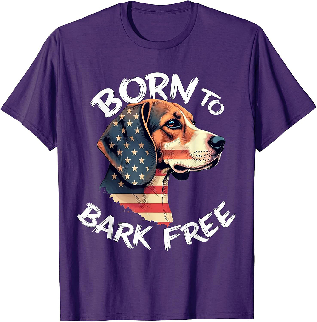 Funny Beagle Dog Vintage Beagle American Flag T-Shirt