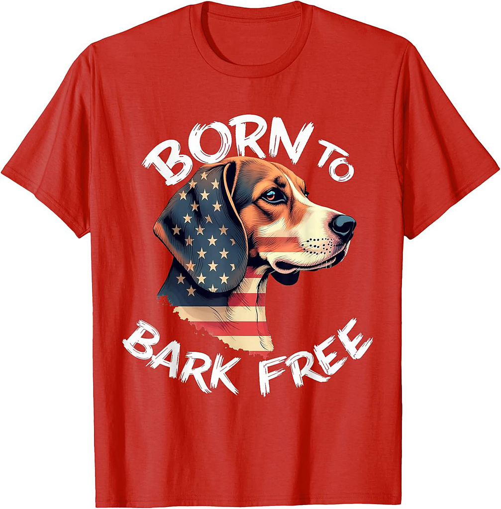 Funny Beagle Dog Vintage Beagle American Flag T-Shirt