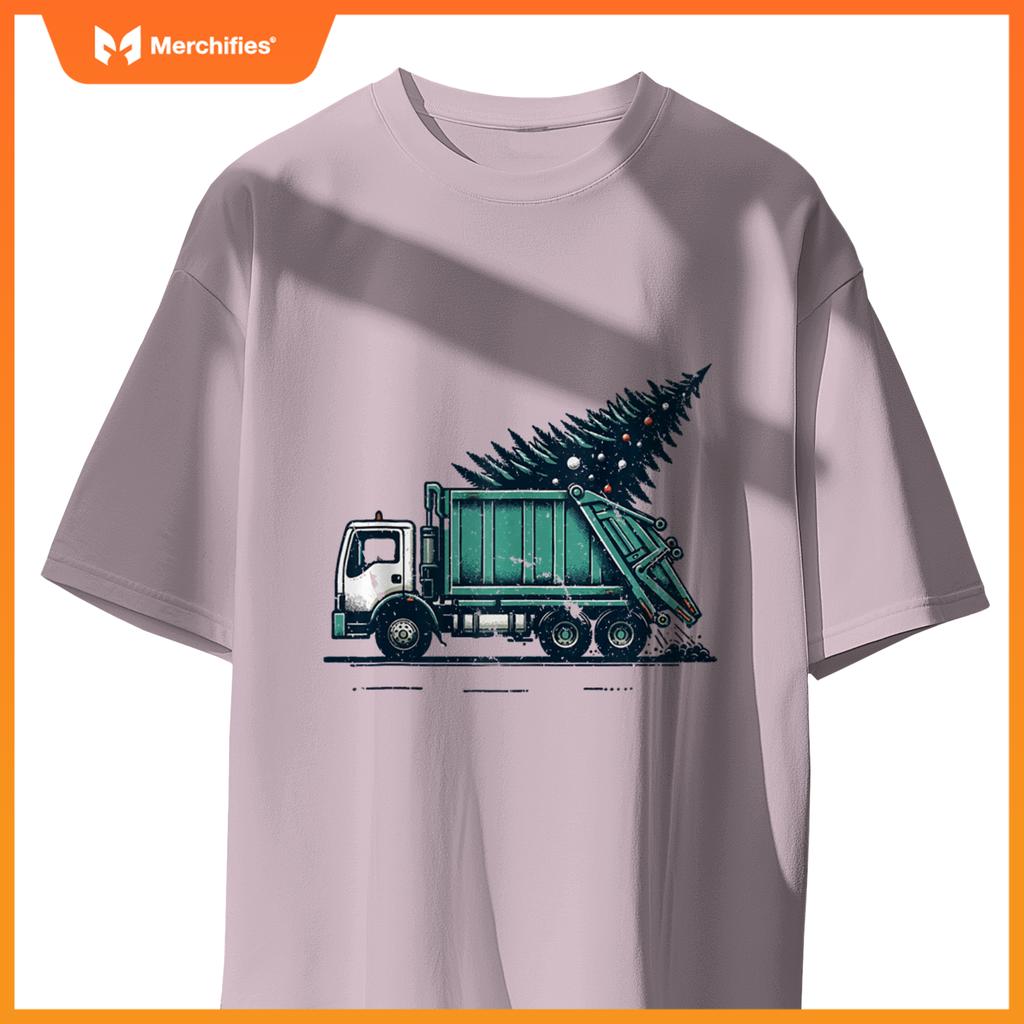Funny Garbage Truck Christmas Santa For Man Women Kids T-Shirt