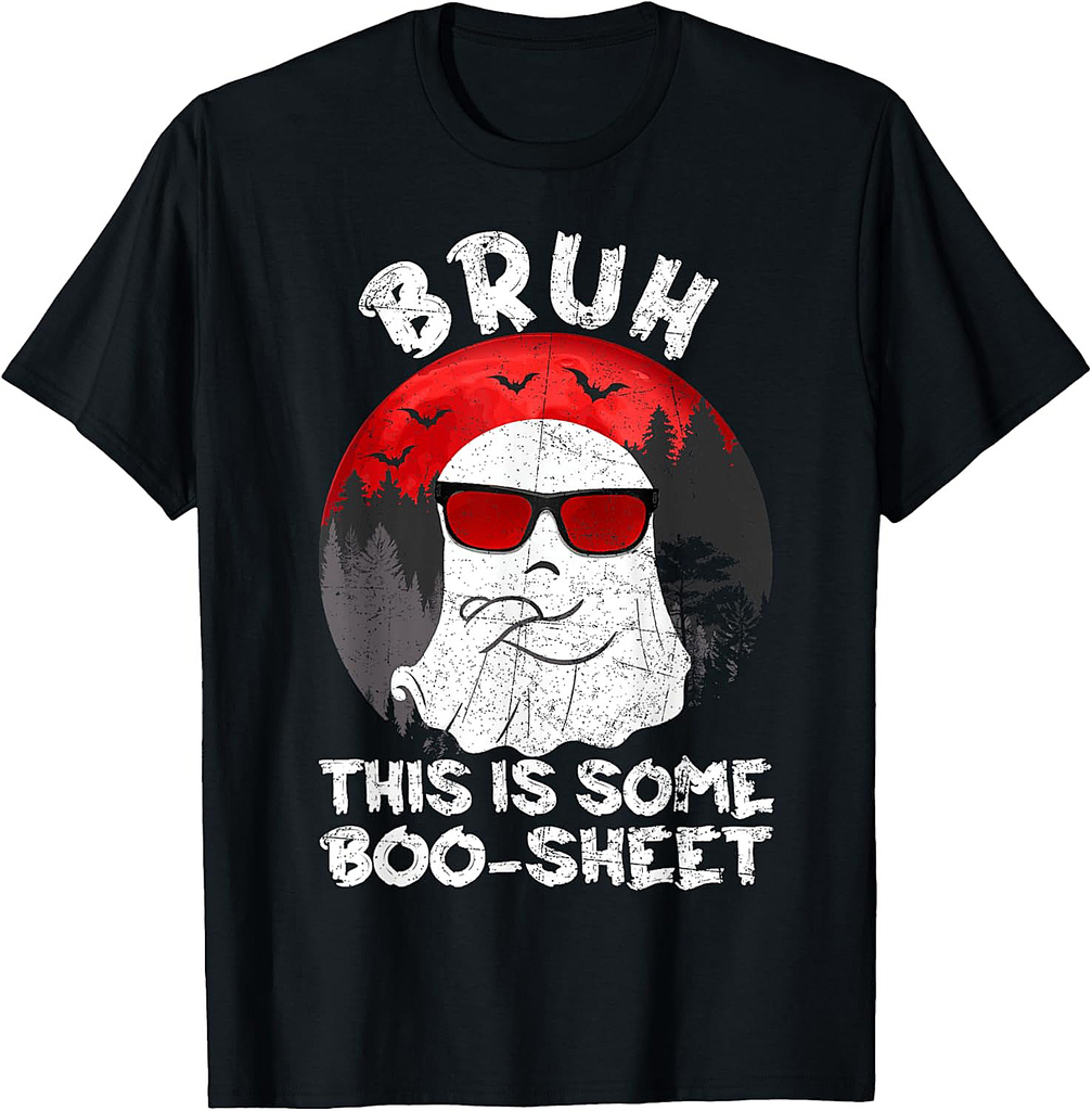 Funny Ghost Halloween humor Bruh this is some boo sheet T-Shirt