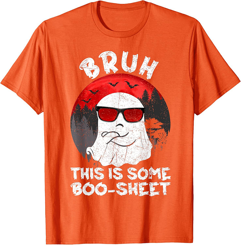 Funny Ghost Halloween humor Bruh this is some boo sheet T-Shirt