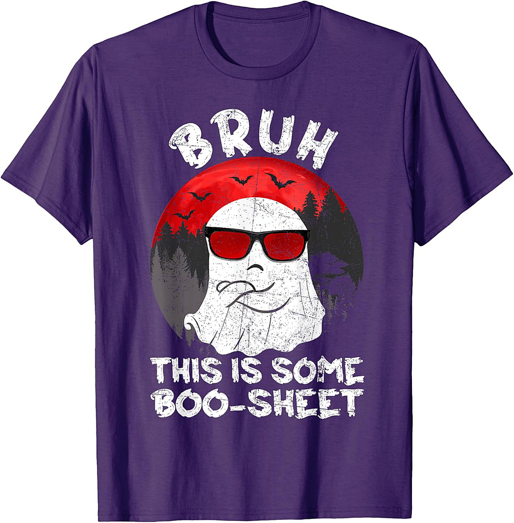 Funny Ghost Halloween humor Bruh this is some boo sheet T-Shirt