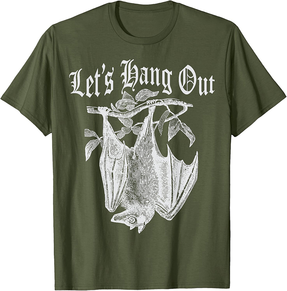 Funny Halloween Bat Let's Hang Out T Shirt