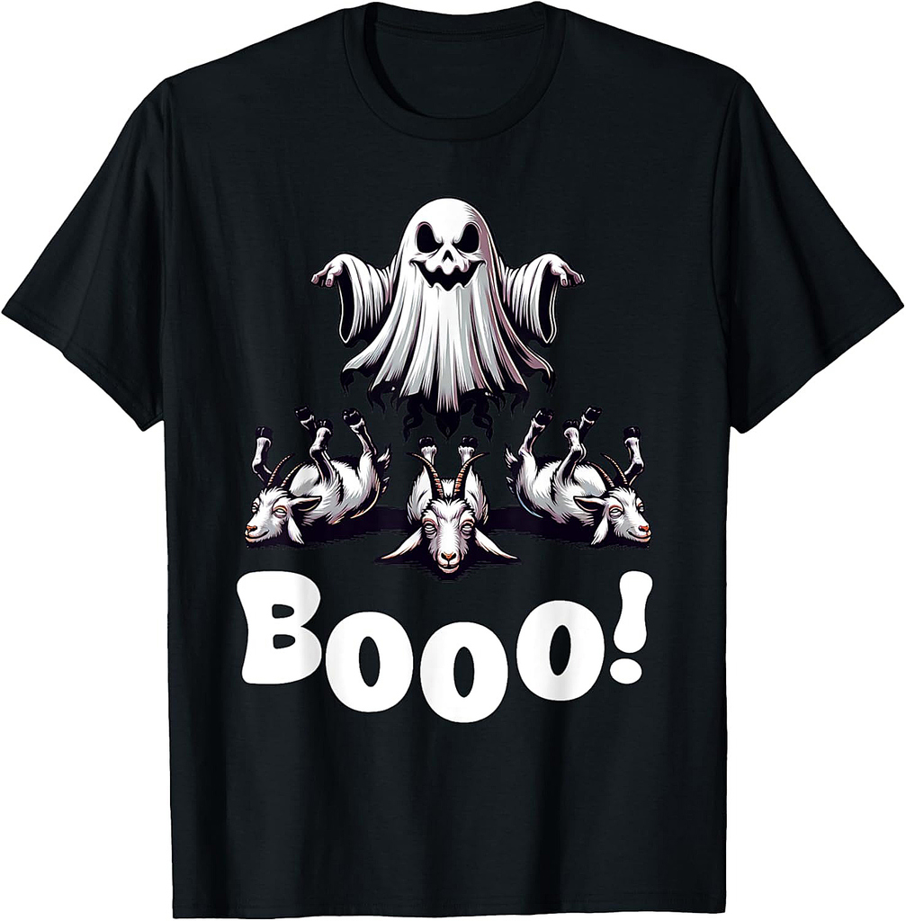 Funny Halloween Boo Ghost Spooky Goats T-Shirt