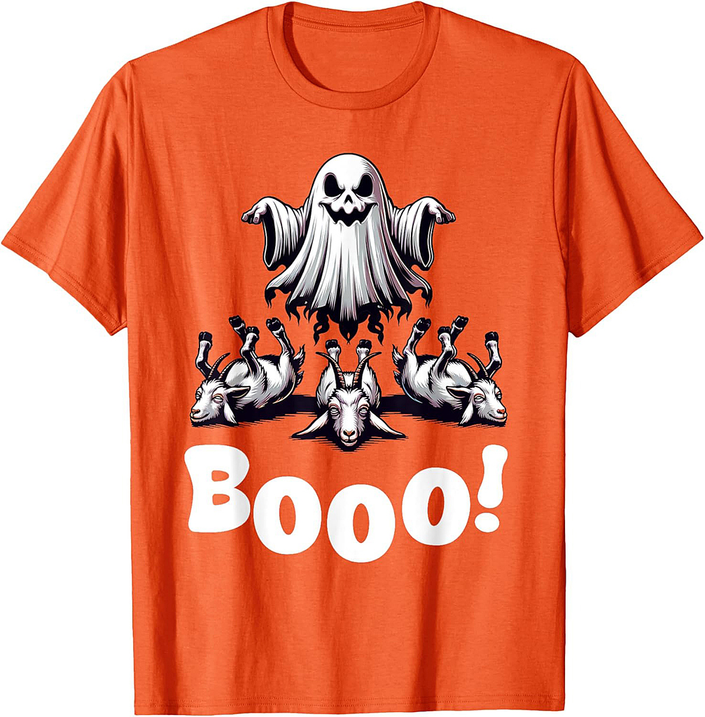 Funny Halloween Boo Ghost Spooky Goats T-Shirt
