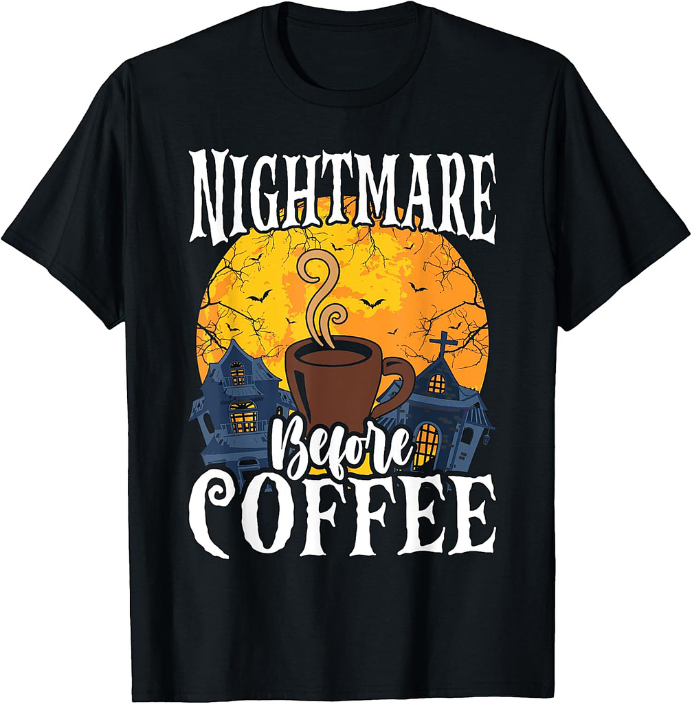 Funny Halloween Costume Nightmare Before Coffee T-Shirt