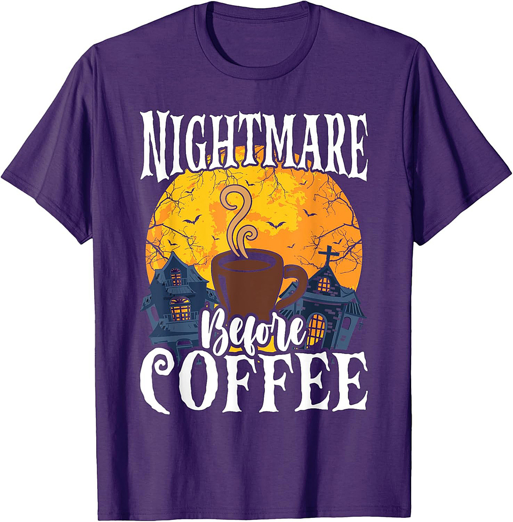 Funny Halloween Costume Nightmare Before Coffee T-Shirt