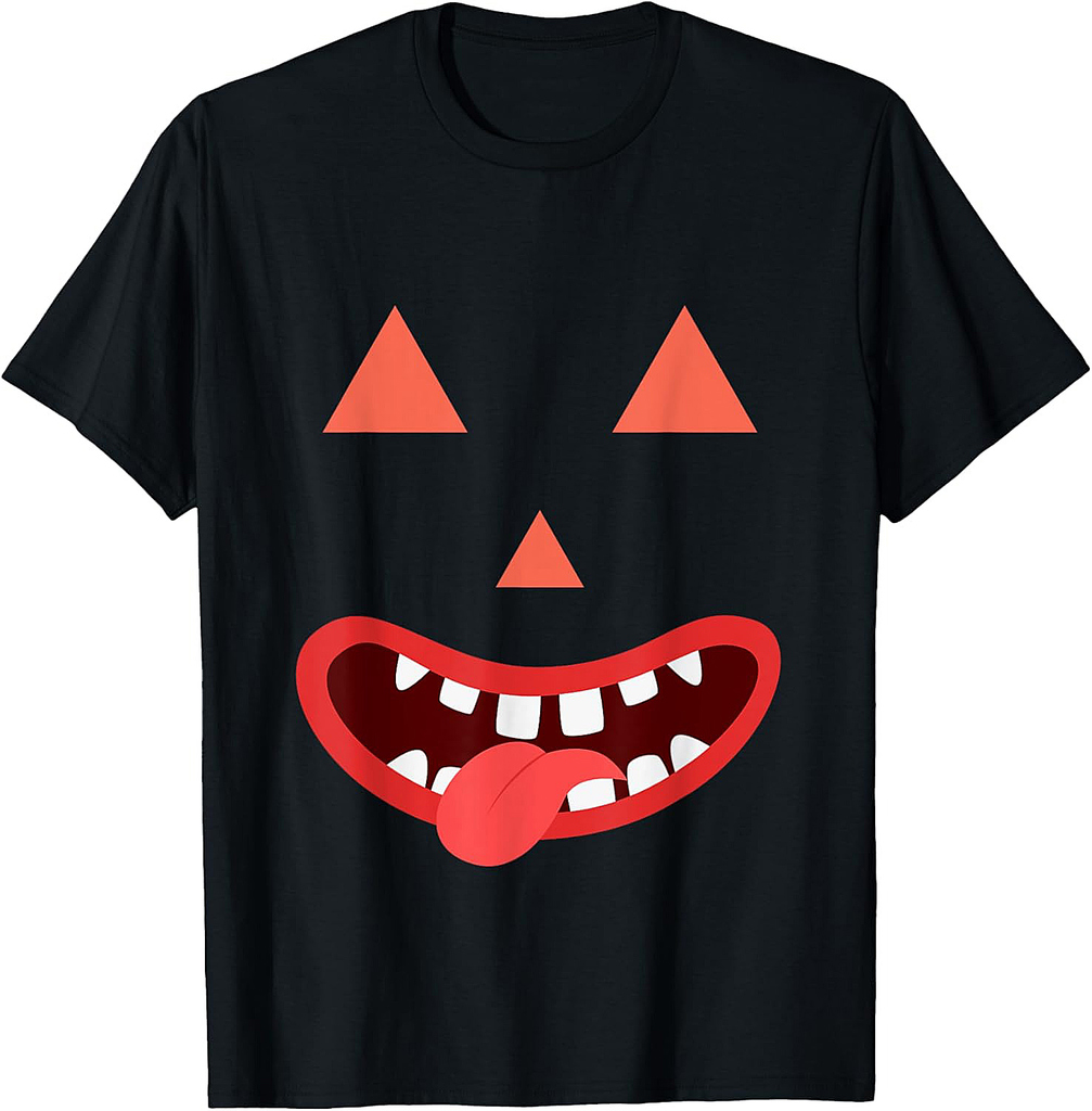 Funny Halloween Smiling Jack O Lantern Pumpkin Face T-Shirt