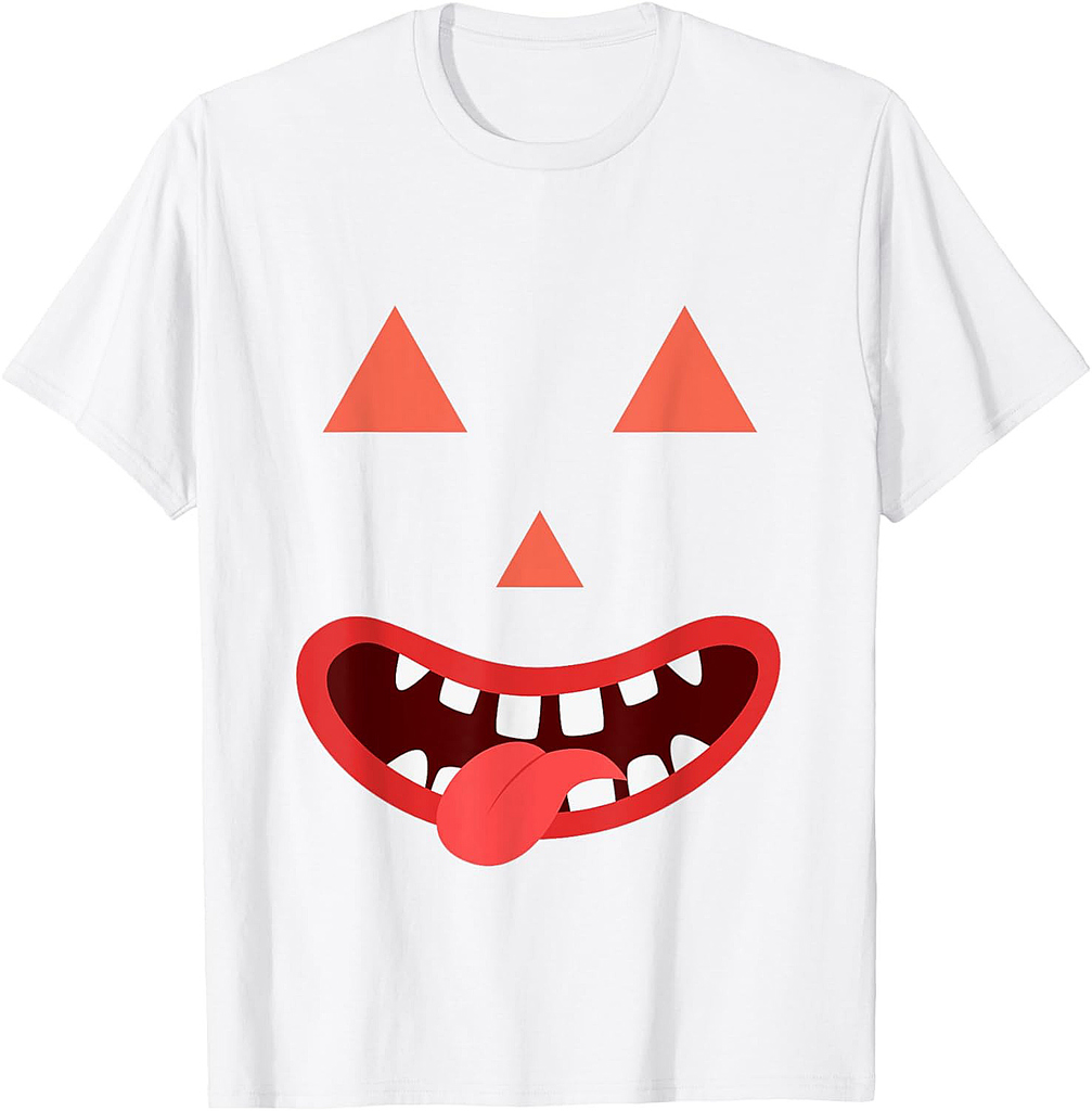 Funny Halloween Smiling Jack O Lantern Pumpkin Face T-Shirt