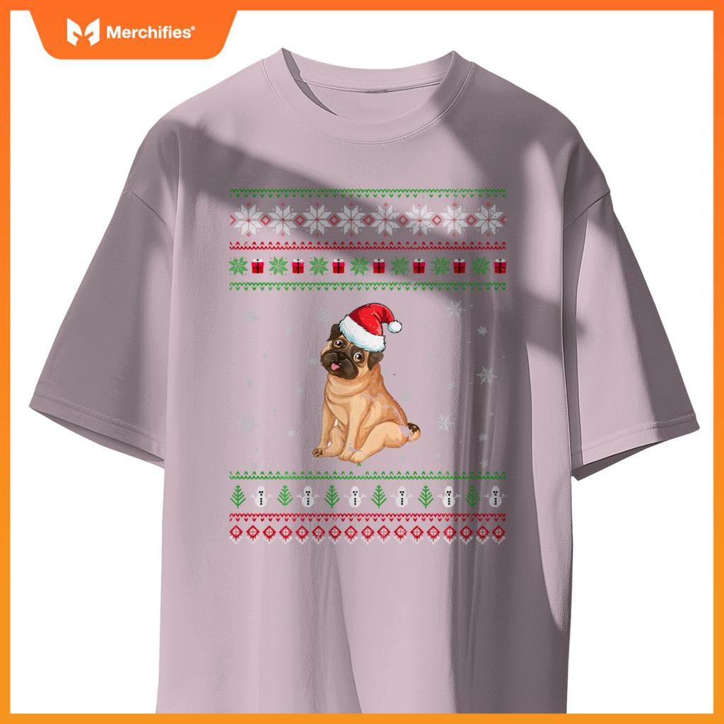 Funny Pug Dog lovers Cute Santa Ugly Christmas T-Shirt