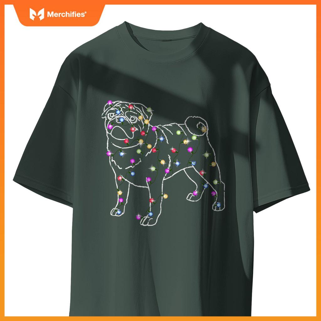 Funny Pug Light Christmas Dogs Pet Animal Dog Gifts T-Shirt