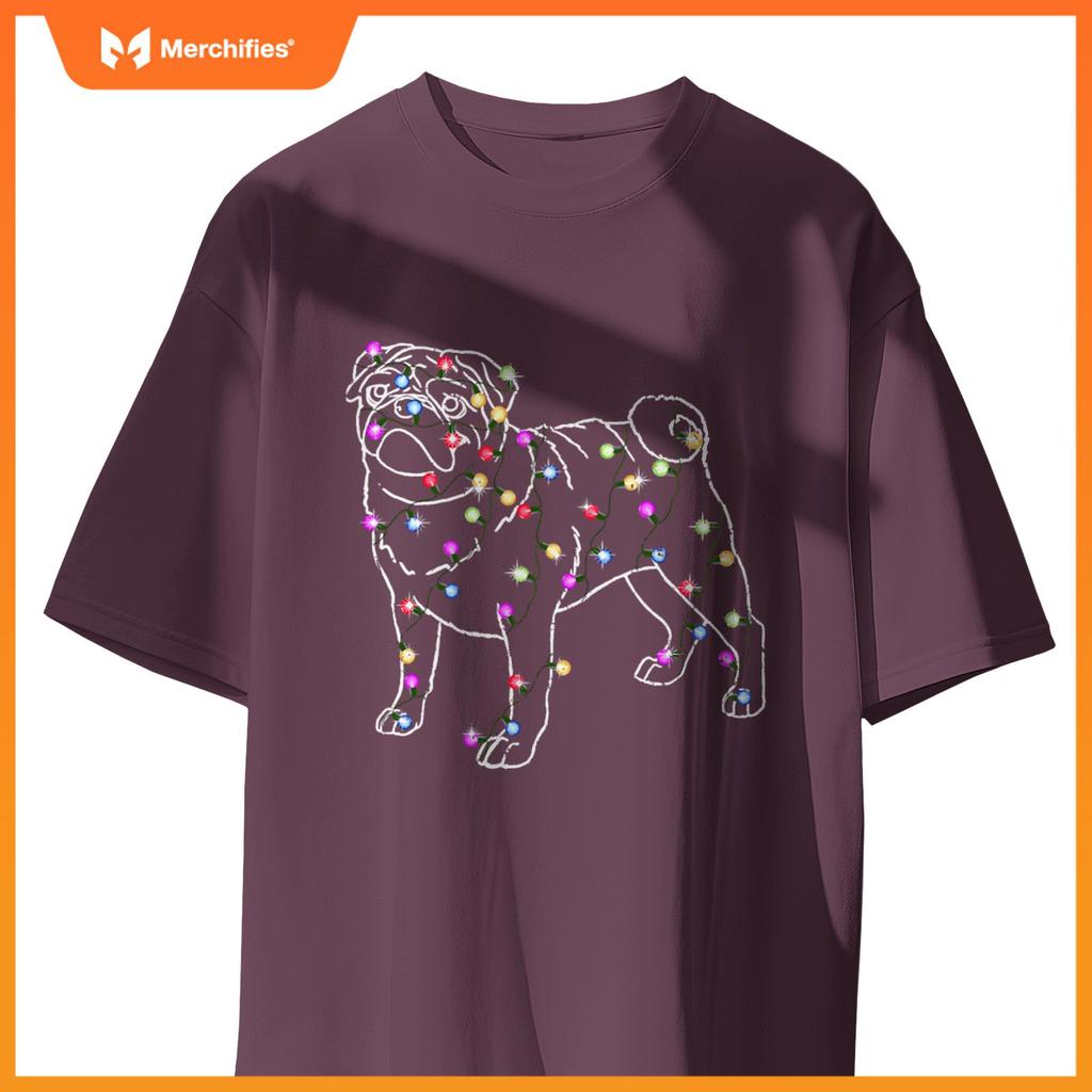Funny Pug Light Christmas Dogs Pet Animal Dog Gifts T-Shirt