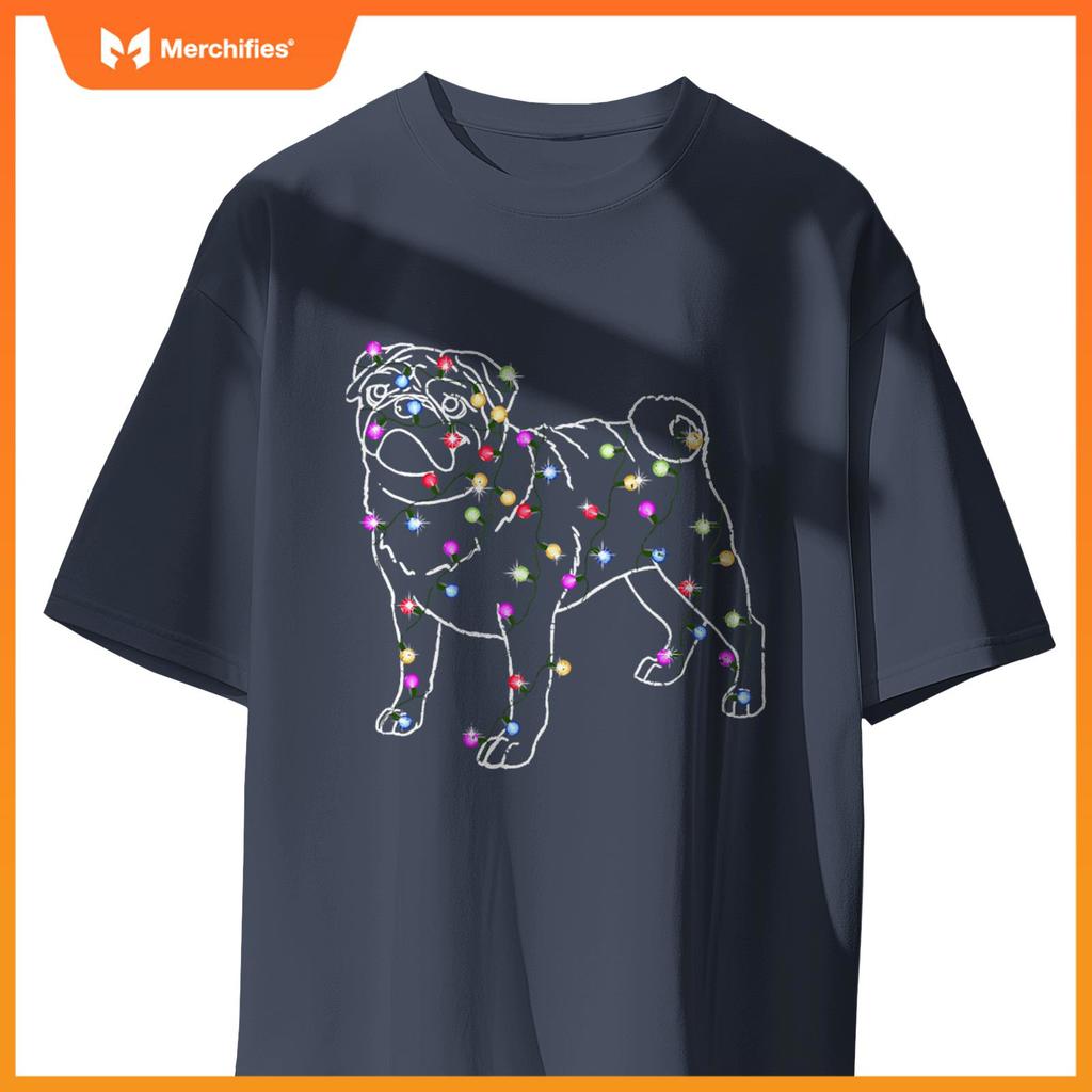 Funny Pug Light Christmas Dogs Pet Animal Dog Gifts T-Shirt