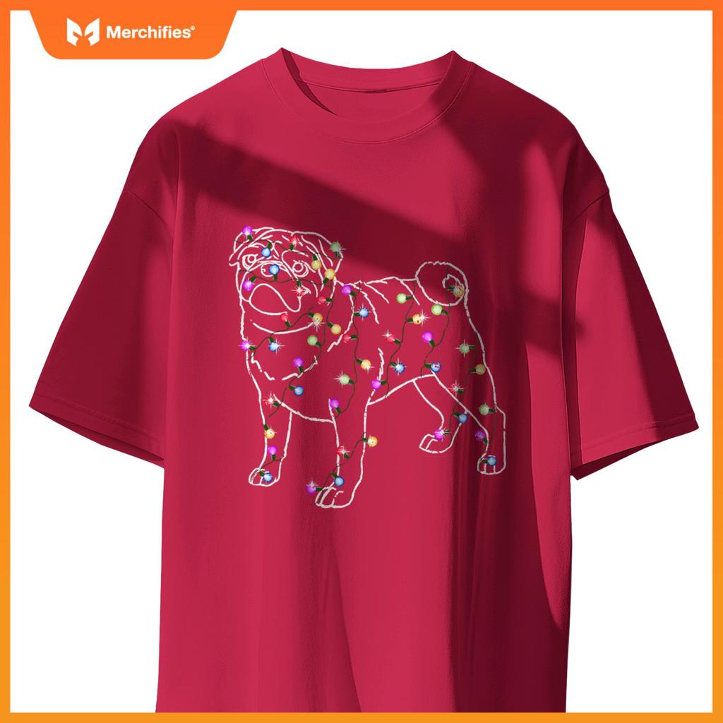 Funny Pug Light Christmas Dogs Pet Animal Dog Gifts T-Shirt