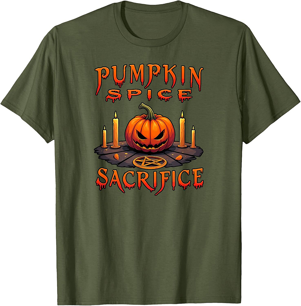 Funny Pumpkin Spice Sacrifice Witchy Halloween Delight T-Shirt