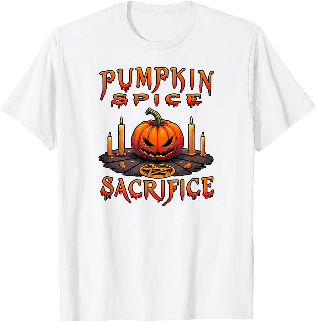 Funny Pumpkin Spice Sacrifice Witchy Halloween Delight T-Shirt