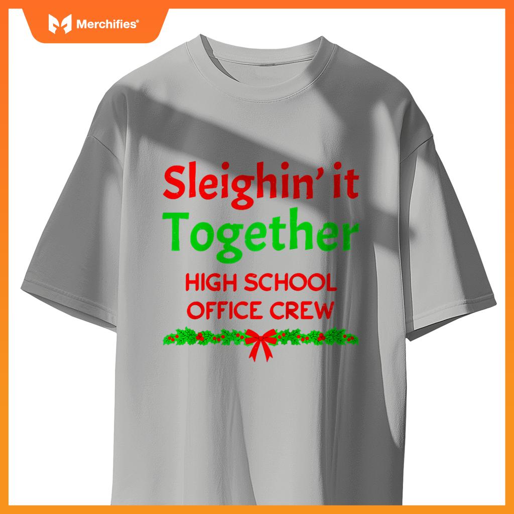 Funny Retro Christmas Teacher High School Office Crew Raglan