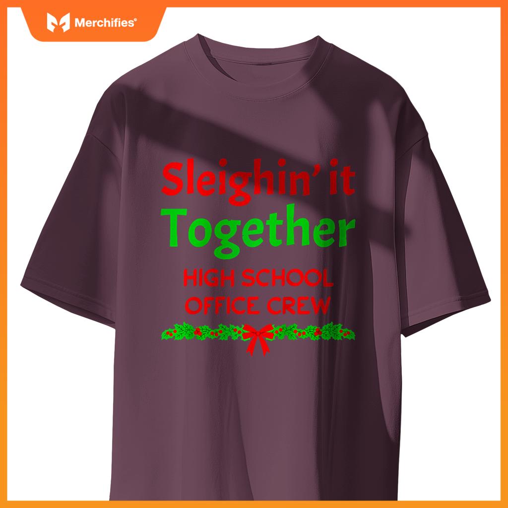 Funny Retro Christmas Teacher High School Office Crew Raglan