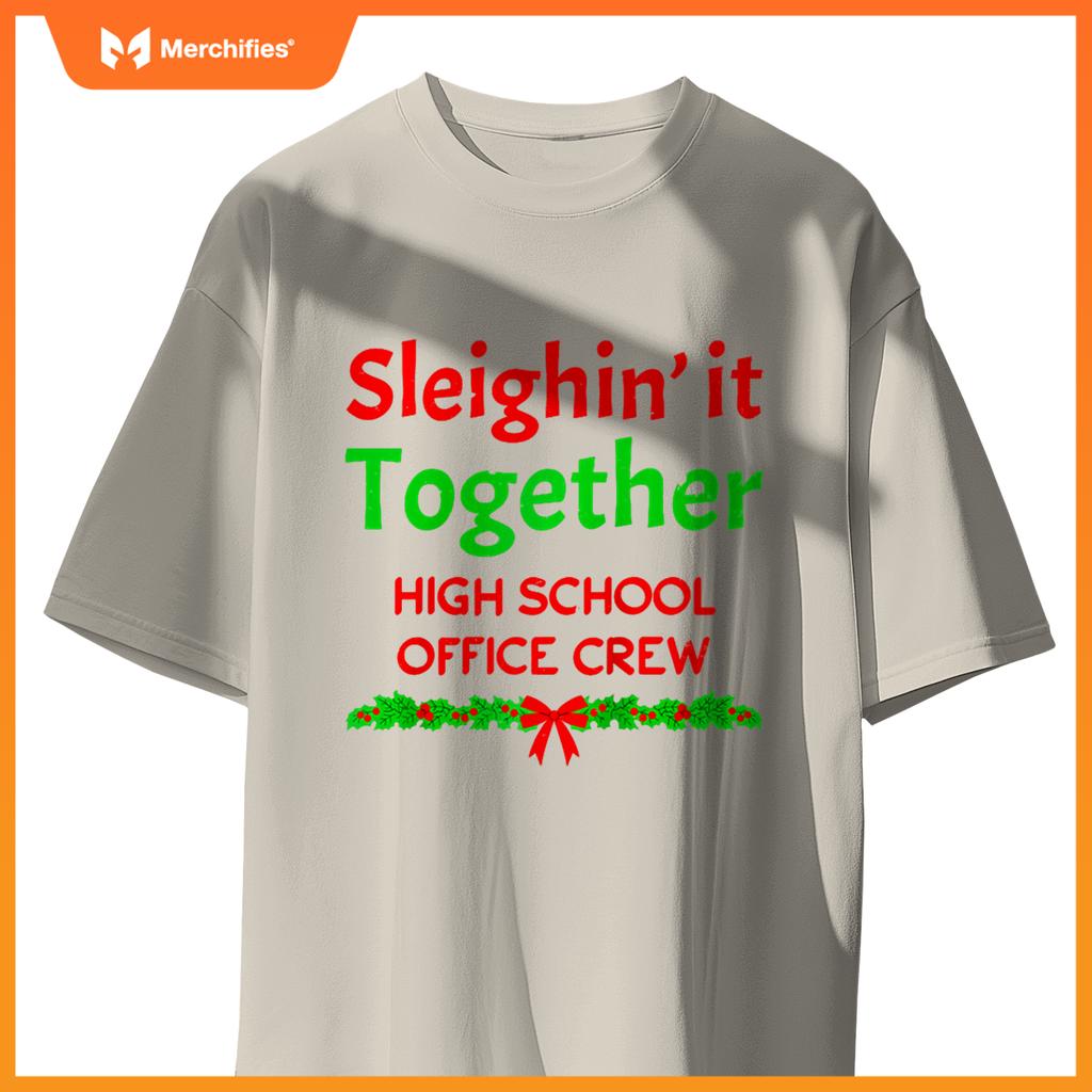 Funny Retro Christmas Teacher High School Office Crew Raglan