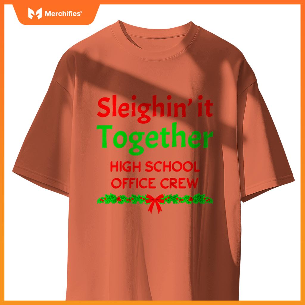 Funny Retro Christmas Teacher High School Office Crew Raglan