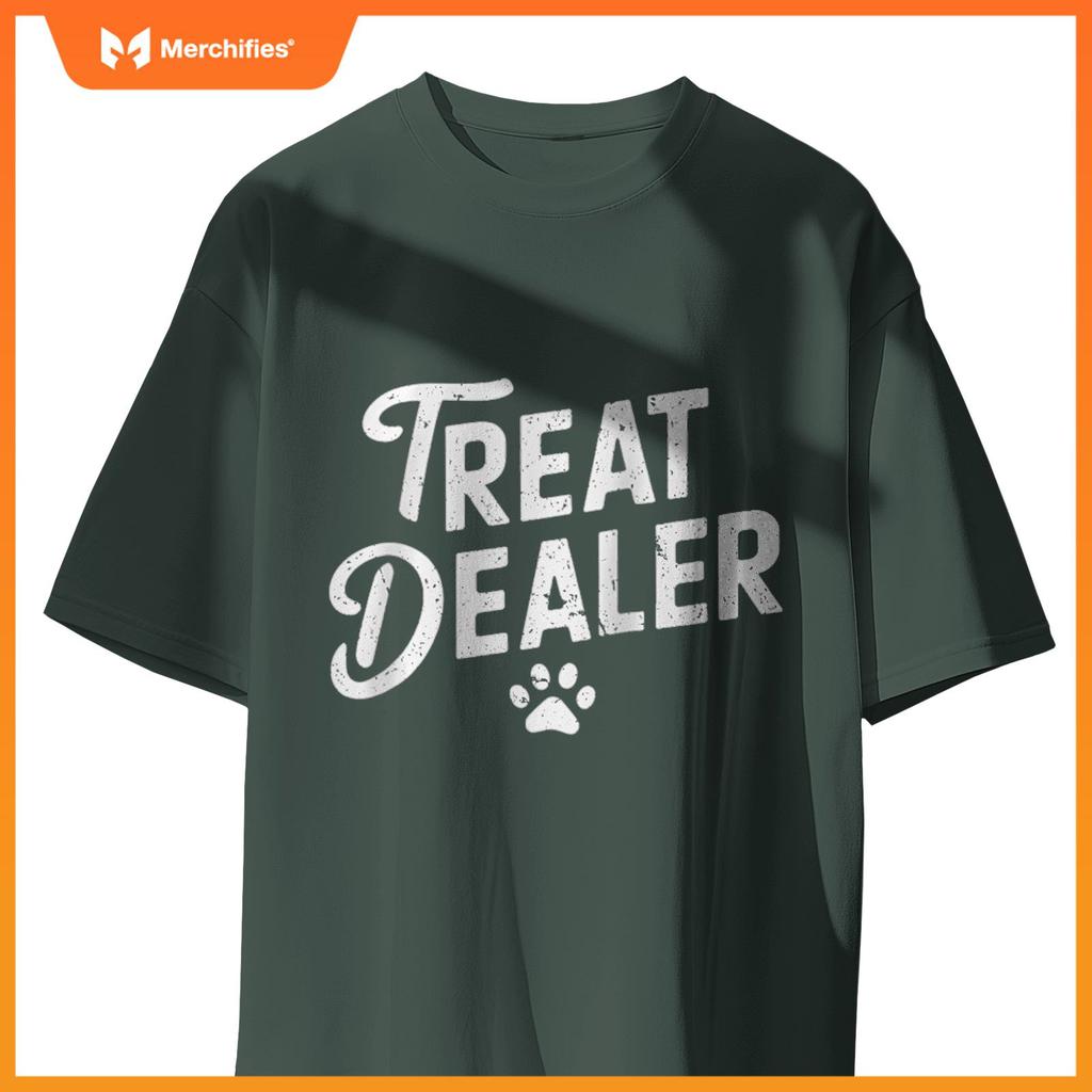 Funny Saying Treat Dealer Dog Lover Dogs Mom Joke Women Men Raglan Baseball Tee