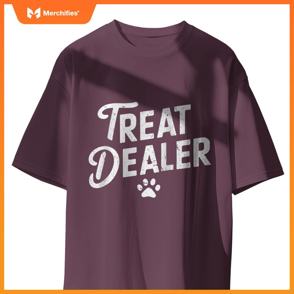 Funny Saying Treat Dealer Dog Lover Dogs Mom Joke Women Men Raglan Baseball Tee