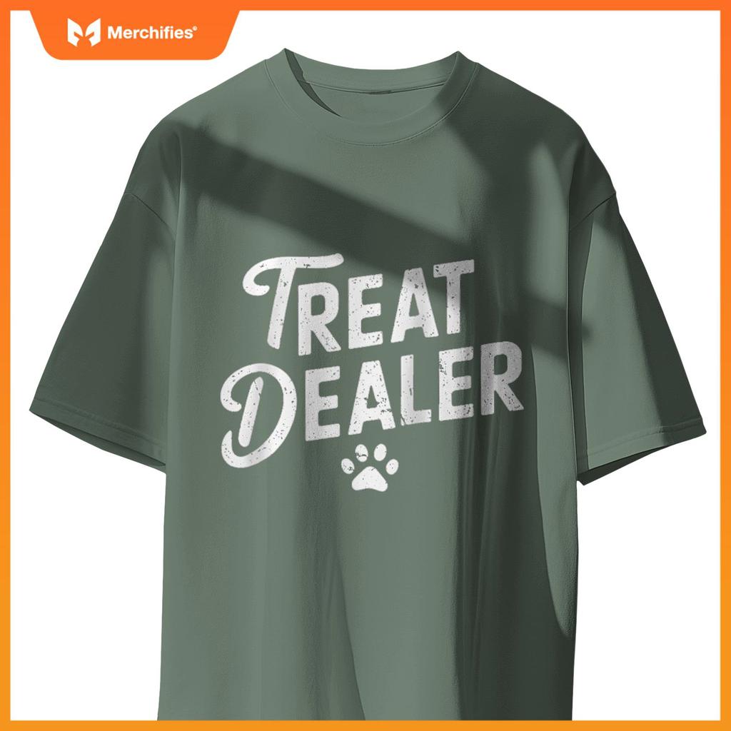 Funny Saying Treat Dealer Dog Lover Dogs Mom Joke Women Men Raglan Baseball Tee