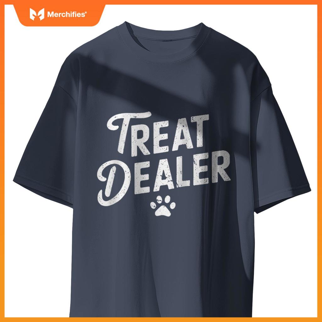 Funny Saying Treat Dealer Dog Lover Dogs Mom Joke Women Men Raglan Baseball Tee