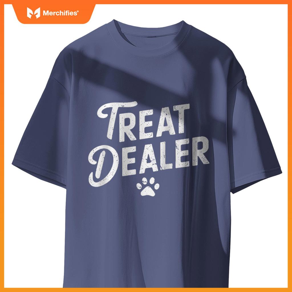 Funny Saying Treat Dealer Dog Lover Dogs Mom Joke Women Men Raglan Baseball Tee