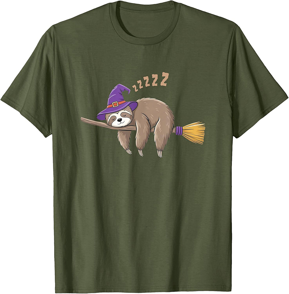 Funny Sloth Meme Halloween Sloth witch costume for Halloween T-Shirt