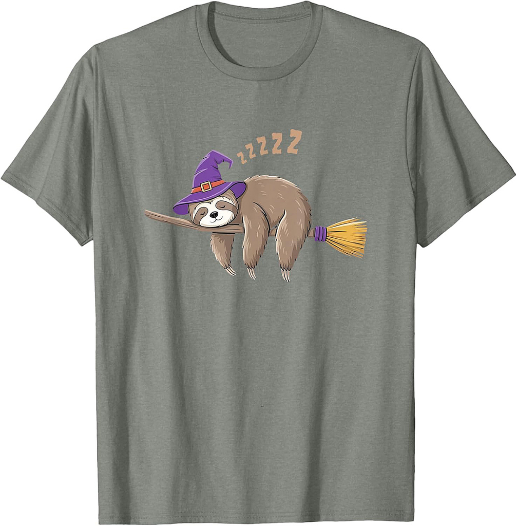 Funny Sloth Meme Halloween Sloth witch costume for Halloween T-Shirt
