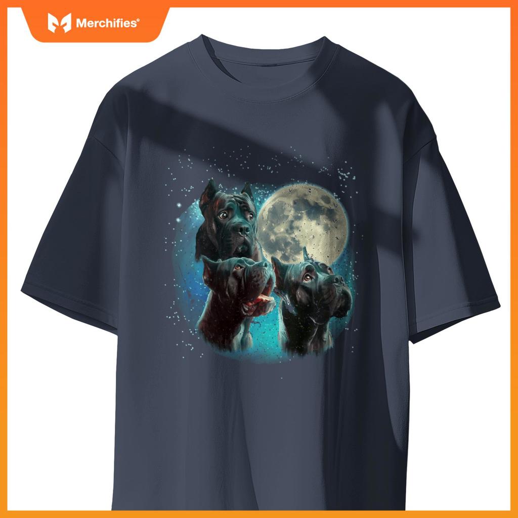 Funny Three Dog Moon Brindle Cane Corso Cropped, Weird Meme T-Shirt