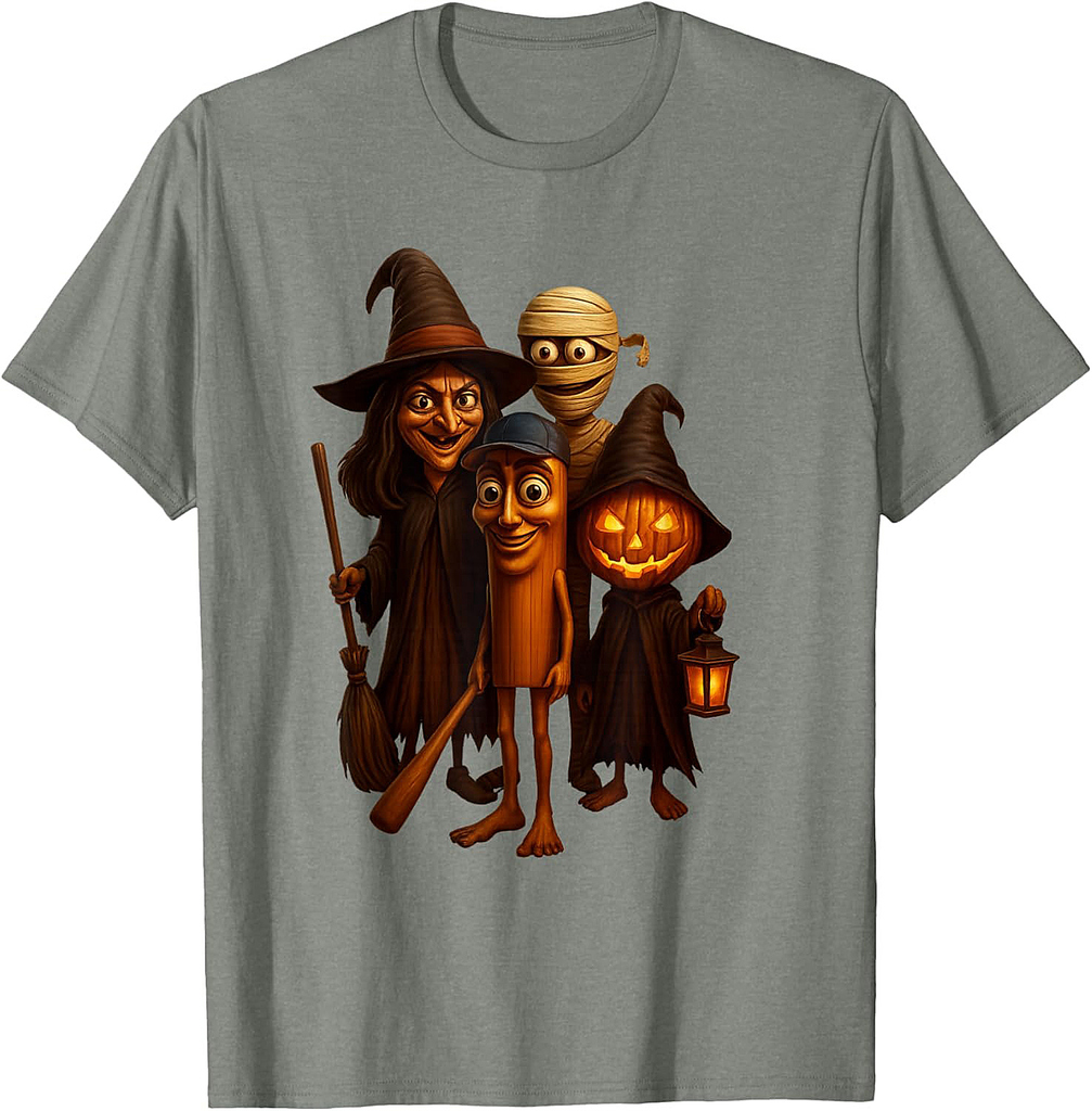 Funny Tung Tung Tung Sahur Cartoon Halloween T-Shirt