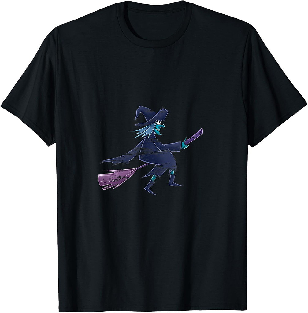 Funny Witch Costume Gift Broomstick Halloween T-Shirt