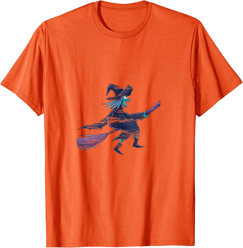 Funny Witch Costume Gift Broomstick Halloween T-Shirt
