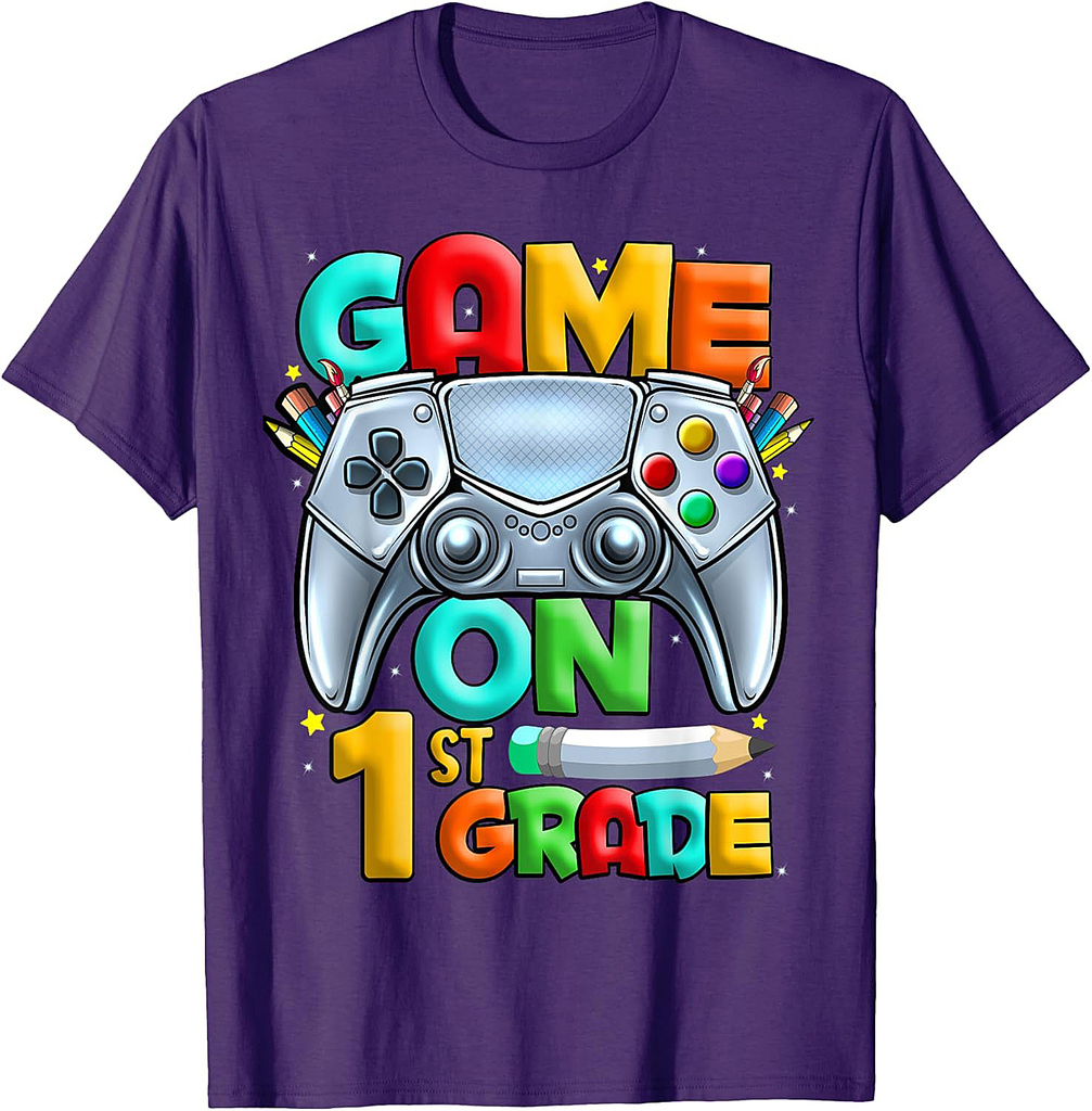 Game On 1st Grade Back To School 1st Grade Level Unlocked T-Shirt