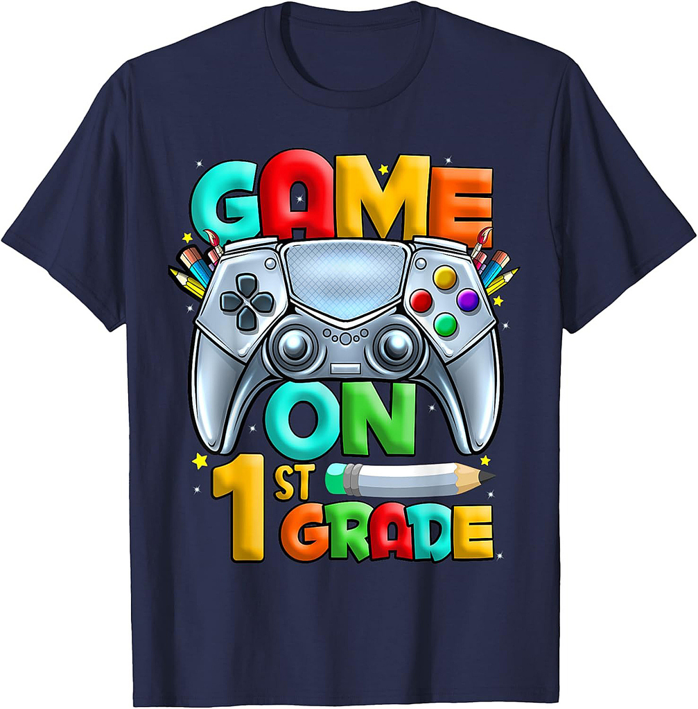 Game On 1st Grade Back To School 1st Grade Level Unlocked T-Shirt