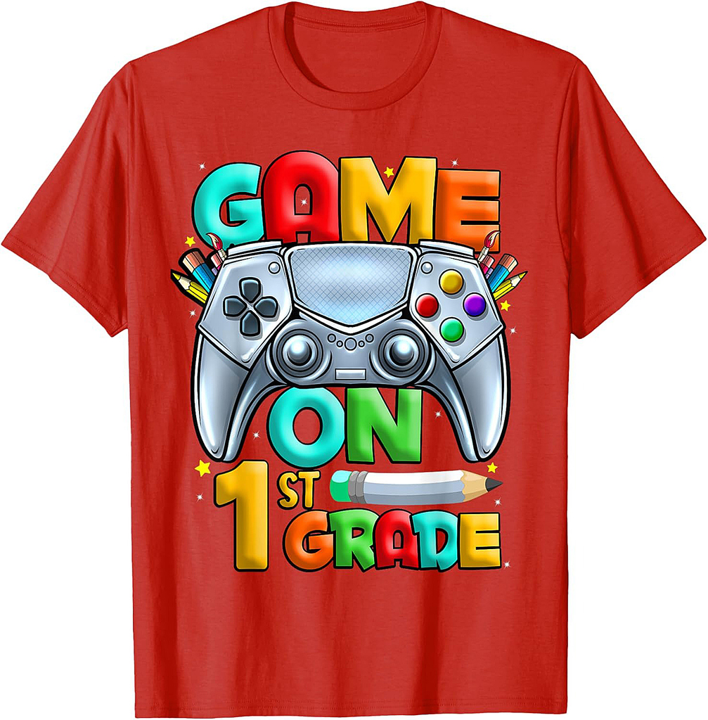 Game On 1st Grade Back To School 1st Grade Level Unlocked T-Shirt